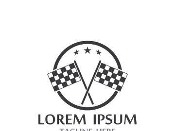 Creative and modern racing flag logo design. preview picture