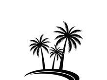 Palm logo icon template and symbol vector tree design