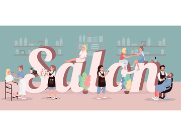 Salon word concepts flat color vector banner preview picture