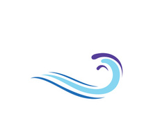 Sea wave logo ocean storm tide waves wavy river vector image