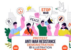 10 Anti War Resistance Demonstration Illustration
