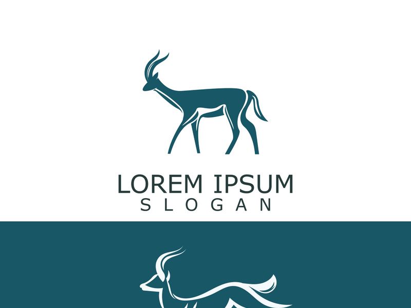 Antelope animal logo icon design animal simple illustration