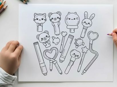 Cute animal school supplies vector illustration flat design