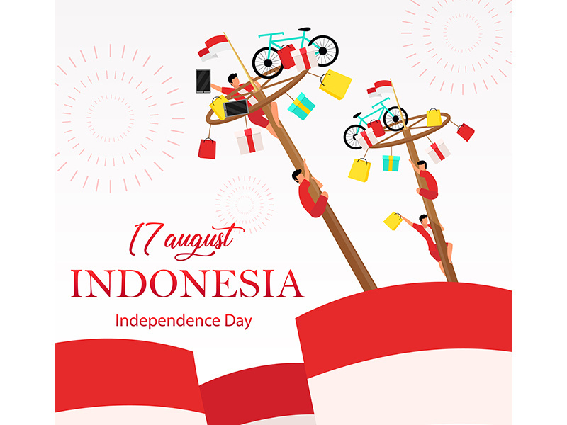 Indonesia Independence Day social media post mockup