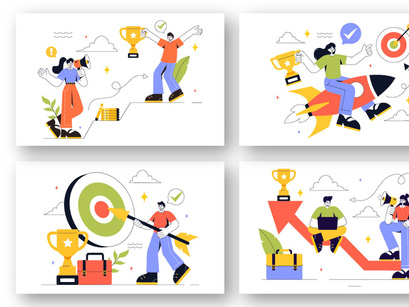 8 Business Success and Motivation Illustration