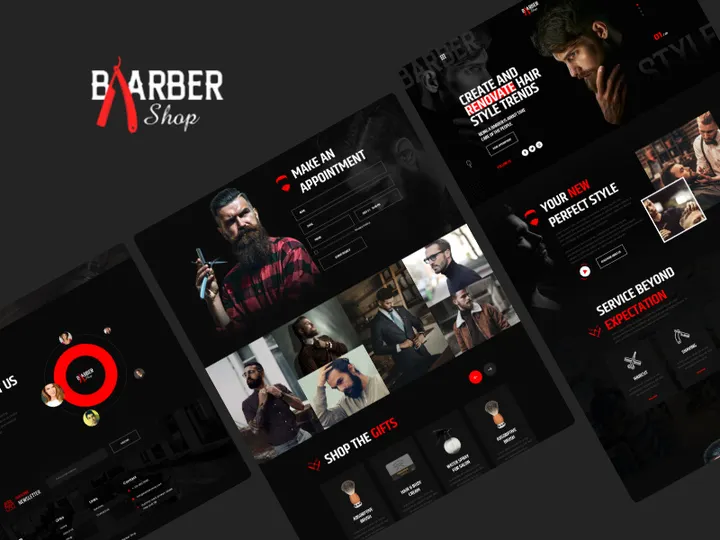 Barbers & Hair Salons Website UI