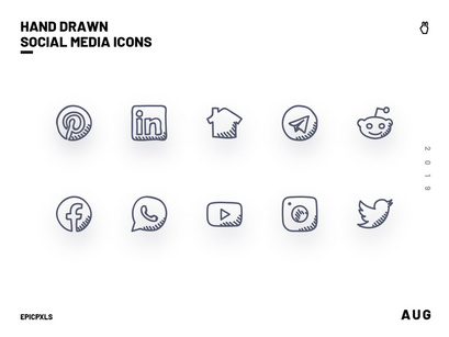 Hand-drawn Social Media Icons