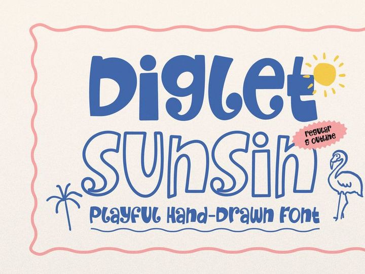 Diglet Sunsin | Playful Hand Drawn Font