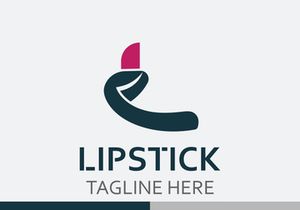 Lipstick logo design for makeup fashion shop and beauty vector cosmetic design template