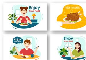 15 Enjoy Your Meal Vector Illustration