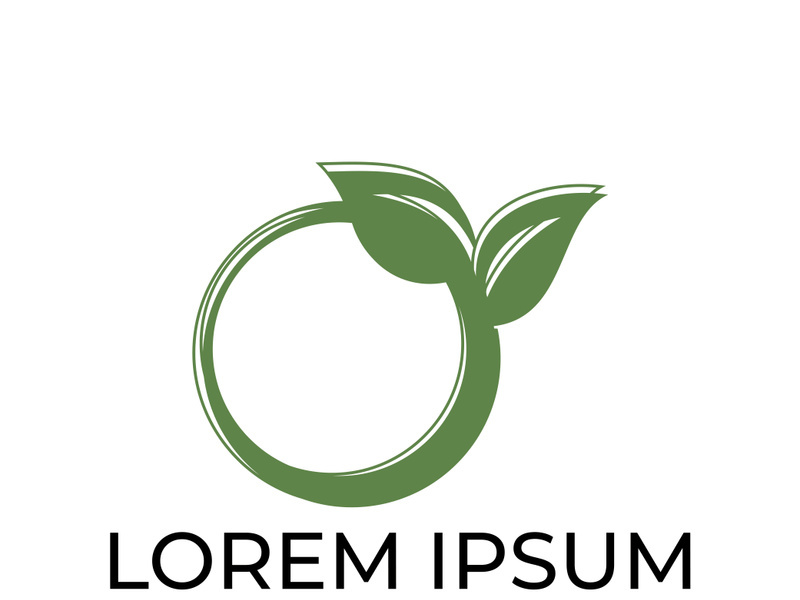 Green leaf logo design vector illustration