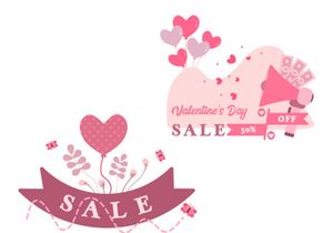 Valentine's Day Sale Editable Vector Scene Creator