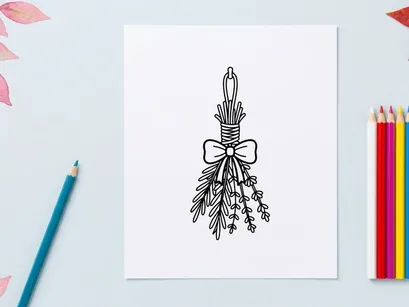 Buquê floral elegante de Halloween com capim-dos-pampas seco. Decoração de outono assustadora com hastes de trigo e laço decorativo.