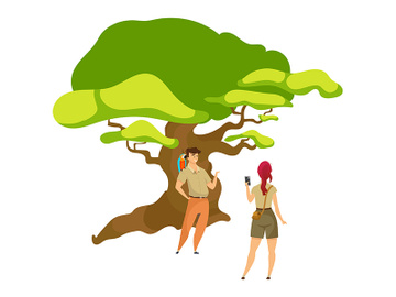 Tourist flat color vector illustration preview picture