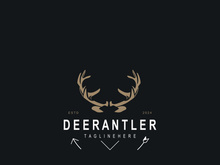 Deer antler logo for hunting and adventure community in nature simple and elegant symbol