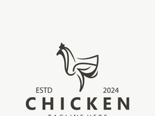 Chicken Farm logo design, animal icon for groceries, butcher shop, farmer market livestock template