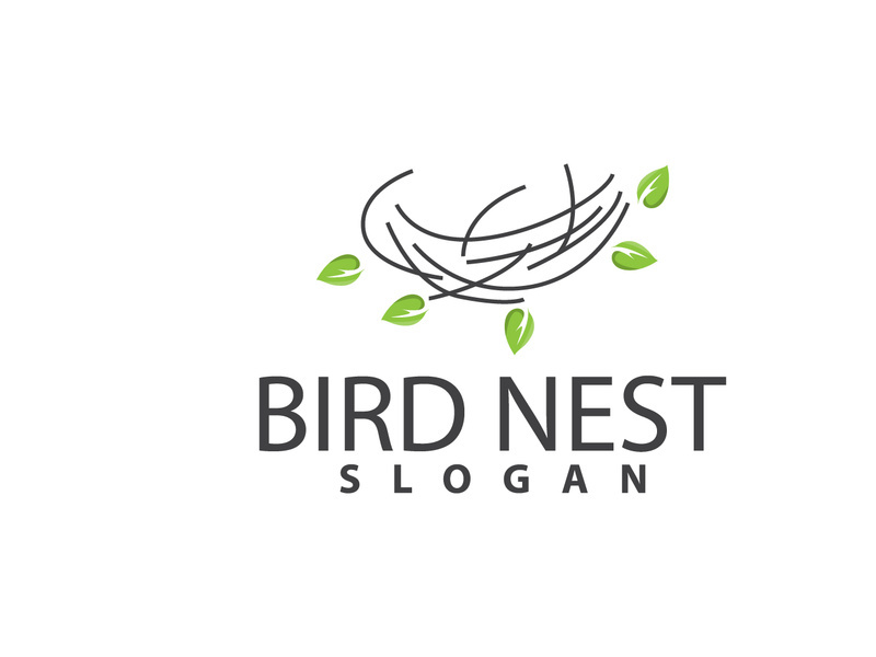 Bird Nest Logo, Bird House Shelter Vector