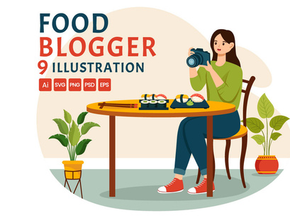 9 Food Blogger Illustration