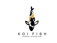 Koi Fish Logo Design, Ornamental Fish Vector, Aquarium Ornament Illustration Brand product