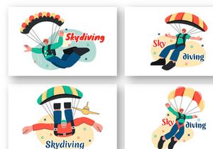 9 Skydiving Sport Illustration