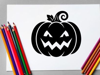Labu Halloween Lucu dengan Wajah Jack-o'-Lantern untuk Dekorasi Musim Gugur