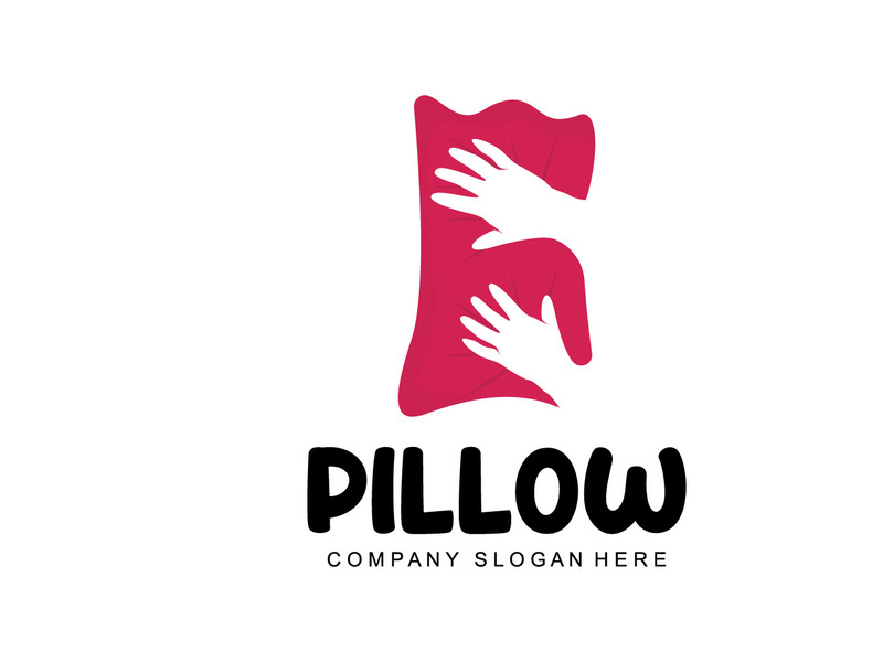 Pillow Logo, Bed Design, Dream And Sleeping Template Icon Vector