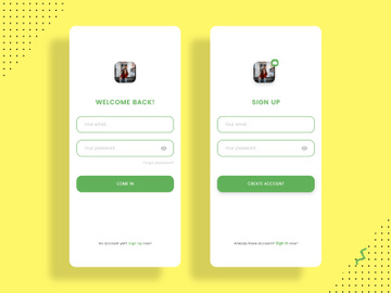 Login and Signup concept screens for Mobile app preview picture