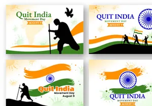 8 Quit India Movement Day Illustration