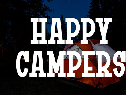 Camping Sticker - Vintage Slab Serif Font