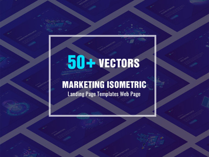 50 Vector Marketing Isometric Concept Landing Page