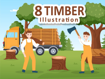 8 Tree Cutting and Timber Illustration preview picture