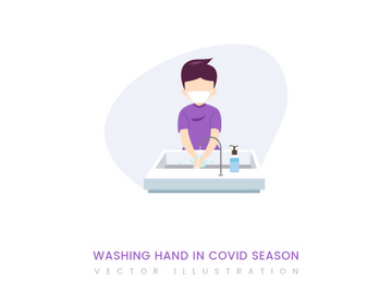 Washing hand in Covid season vector illustration preview picture