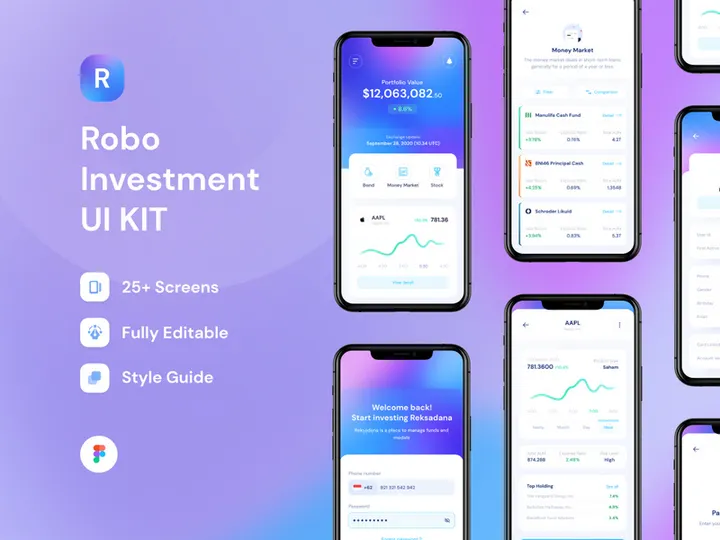 Robo Investment iOS UI KIT preview picture