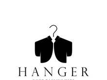 Simple clothes hanger logo details with creative design.for business, boutique, fashion, lifestyle, beauty, wardrobe, wedding dress, clothing store
