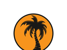 Palm logo icon template and symbol vector tree design