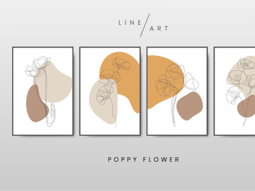 Poppy flower line art preview picture
