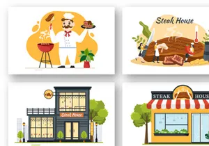 14 Steakhouse Illustration