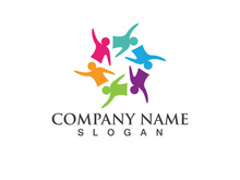 Community Logo Design Template for Teams or Groups.network and social icon design