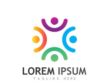 People social community logo design with creative idea