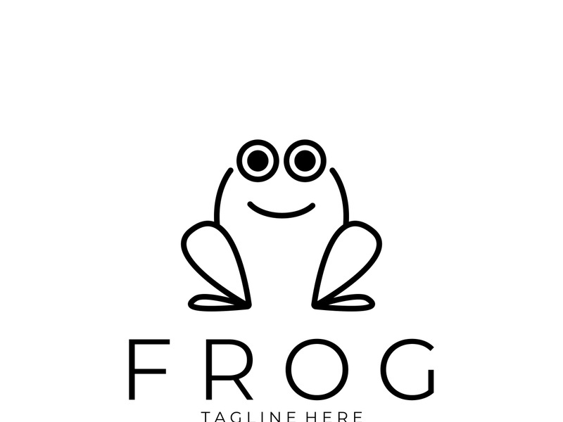 frog logo simple vector design template