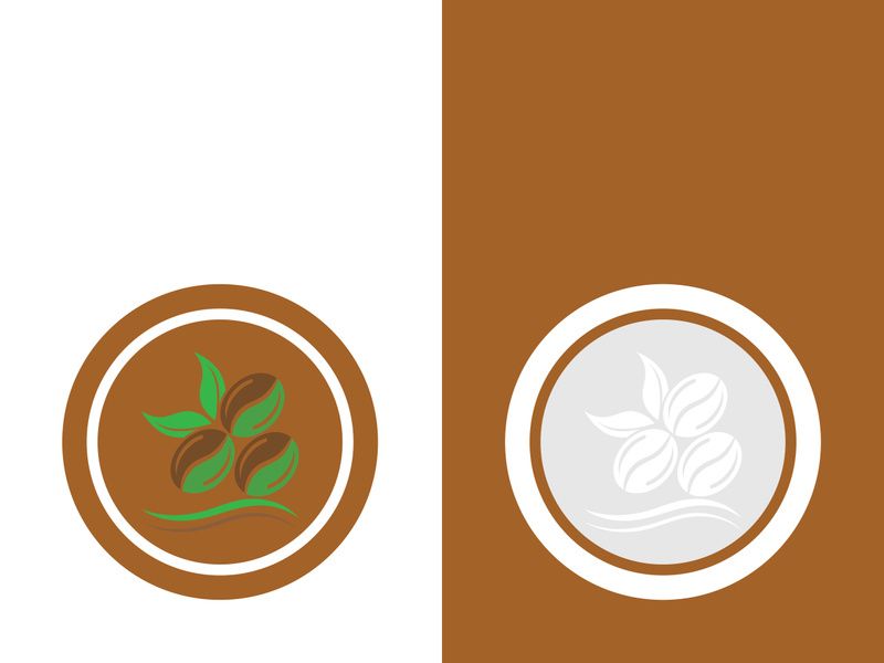 Coffee bean icon vector illustration template