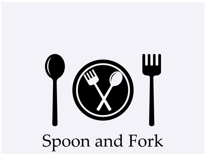 Creative spoon and fork logo.