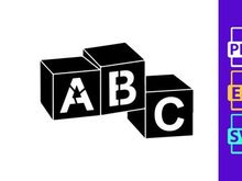 ABC Alphabet Learning Blocks Children Education Vector Icon Set