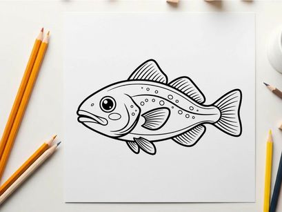 Cute bass fish swimming vector illustration flat design