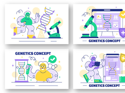 10 Genetics Research Illustration