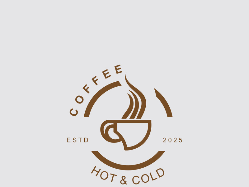 Coffee drink logo vintage retro design simple concept illustration