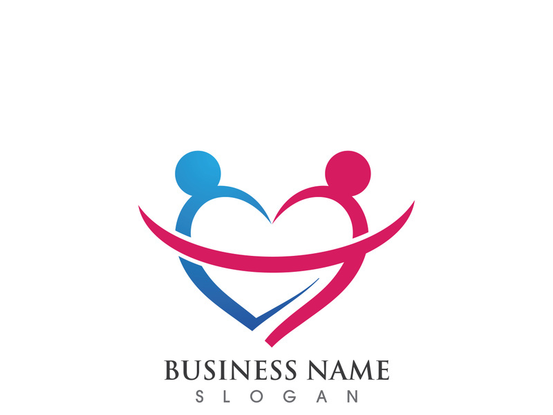 Family Love care  logo Vector icon illustration design