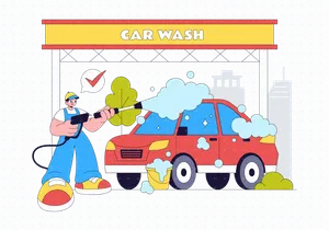 10 Car Wash Vector Illustration