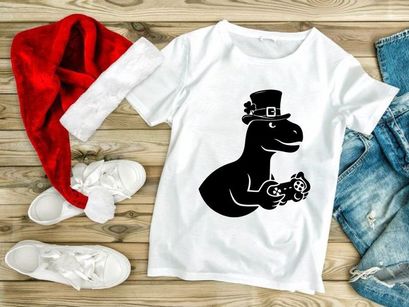 Dinosaur Gamer Leprechaun