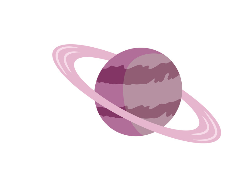 Planet, celestial body cartoon vector illustration